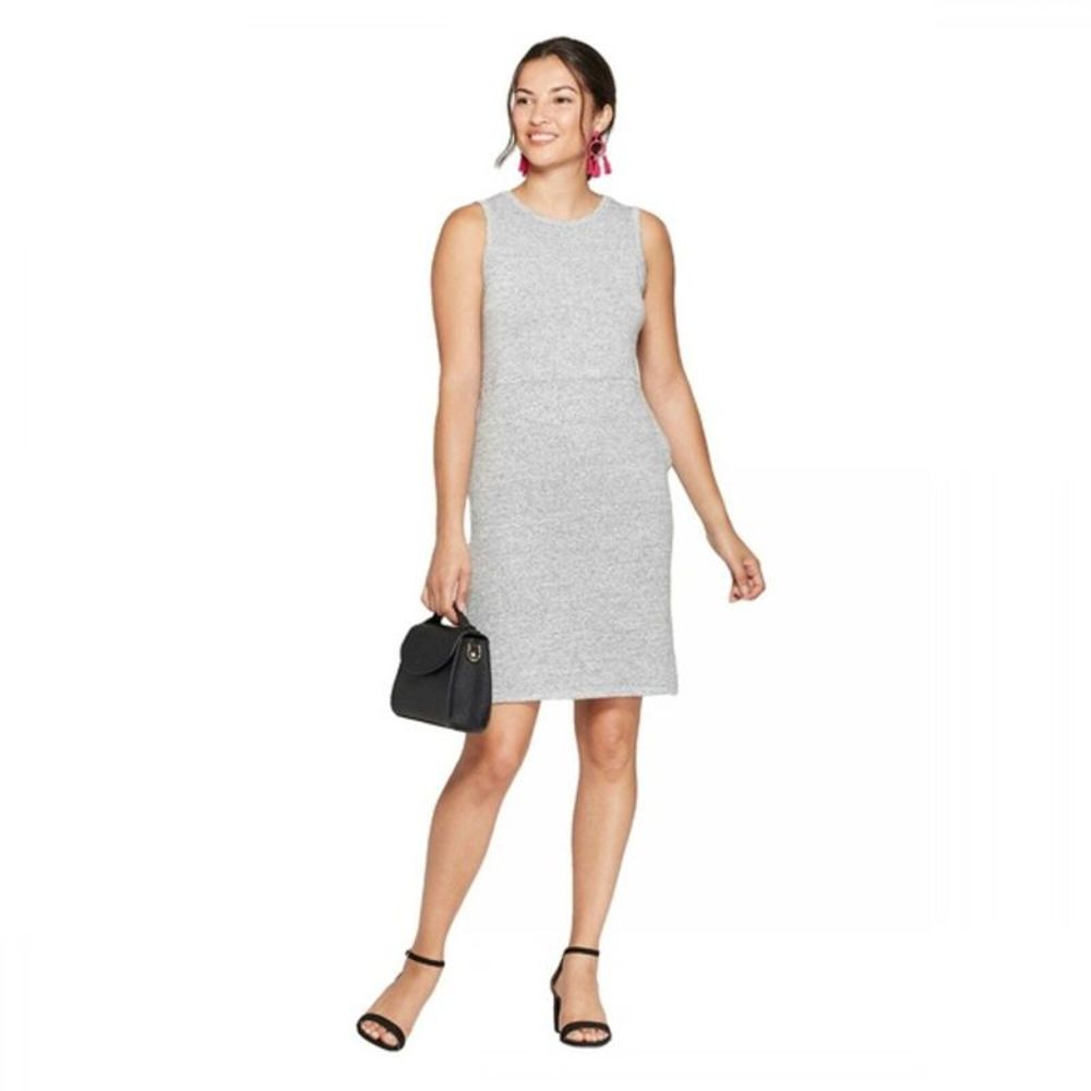 Gray Knit Leisure Dress With Pockets Size: XXL